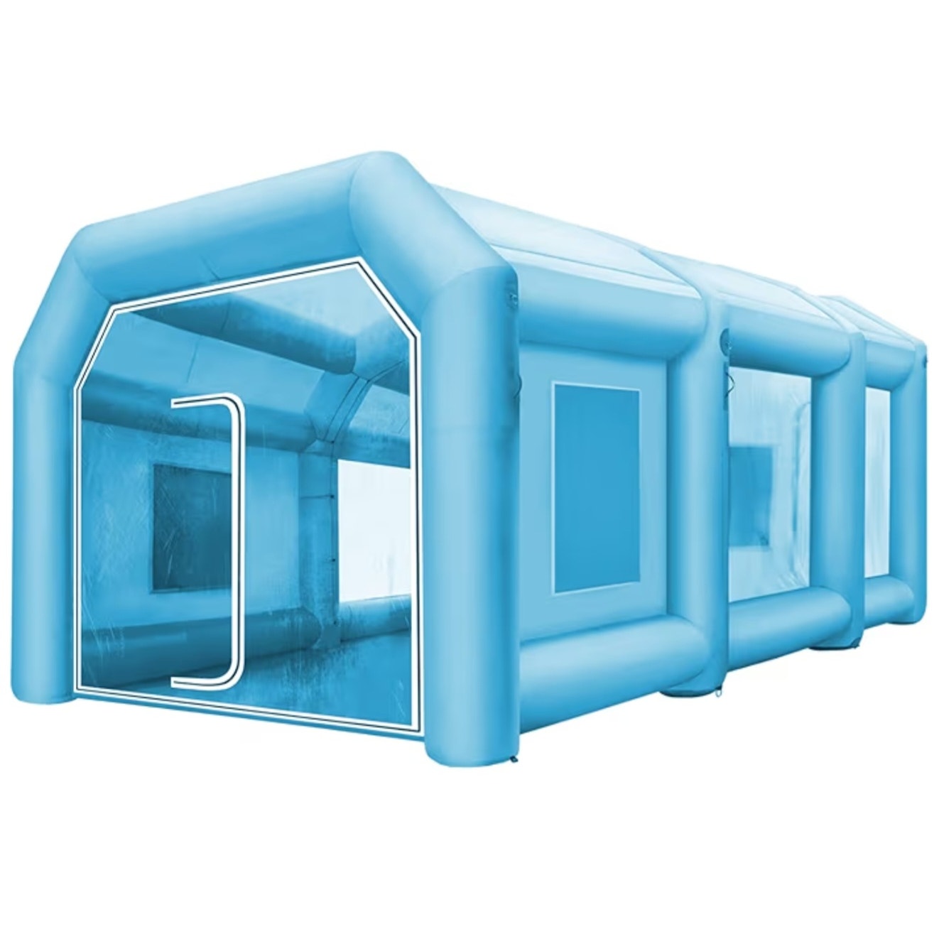 VEVOR Inflatable Paint Booth, 33x16.4x11.5ft, Inflatable Booth with 2 Powerful Blowers