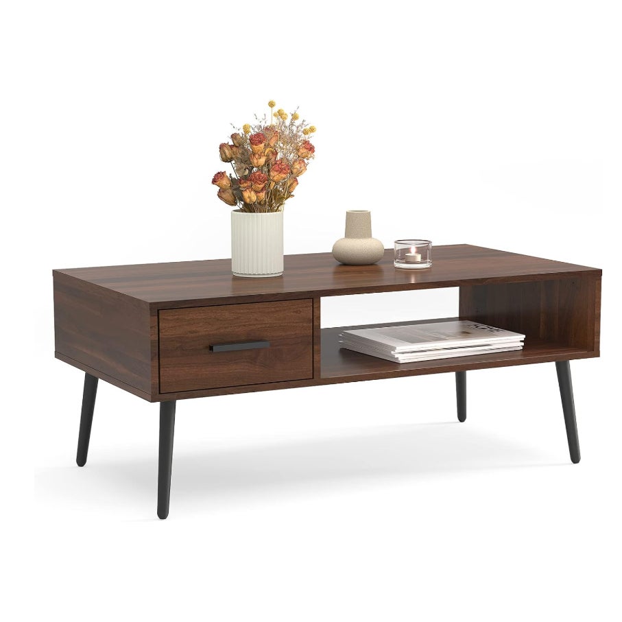 HAIOOU Mid Century Modern Coffee Table with Storage for Living Room