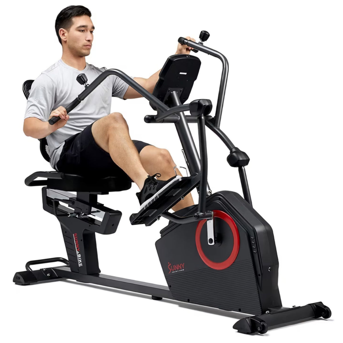 Sunny Health & Fitness Elite Recumbent Cross Trainer & Elliptical Machine with Arm Exercisers
