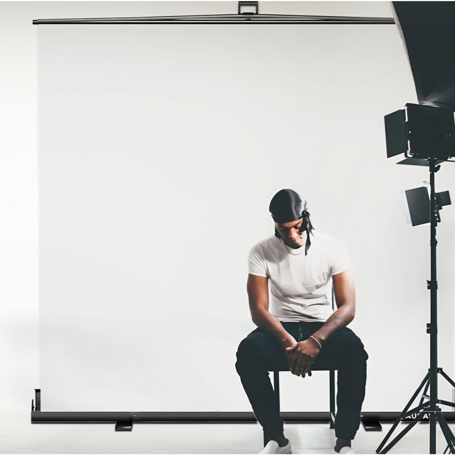 Backdrop Screen Portable Retractable Panel Photo 78.7 x 82.7in Large Collapsible White