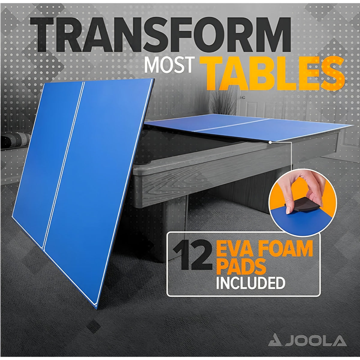 JOOLA Ping Pong Conversion Top with Net Set for Billiard and Pool Tables - Regulation Top Converts Billiards into Ping Pong Table