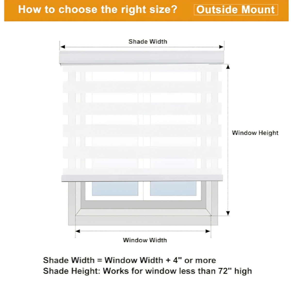 Cordless Zebra Blinds for Windows Free-Stop Roller Windows Shades (70" W X 64" H, White)