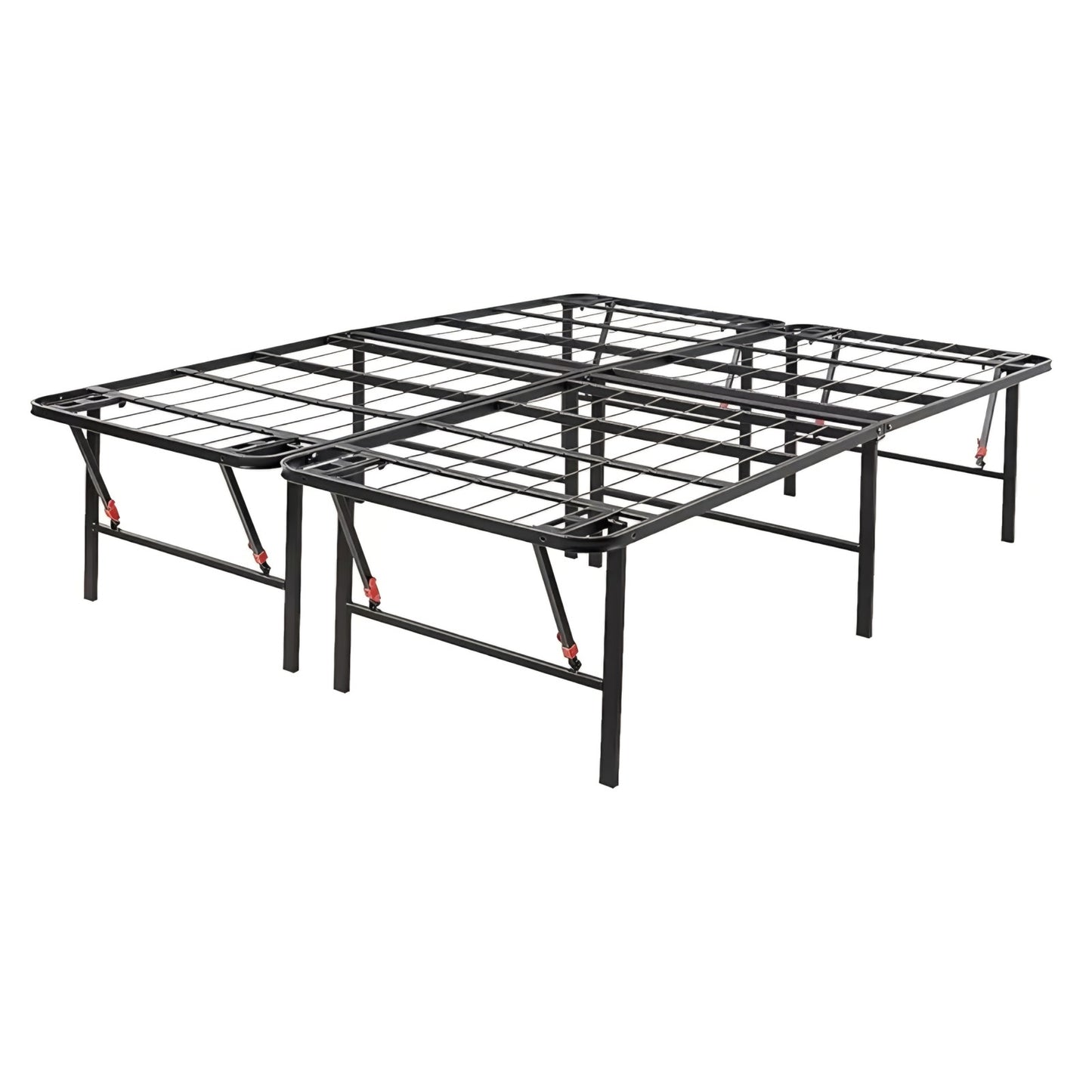 Amazon Basics Bed Frame with Storage, Foldable Metal Platform, Queen