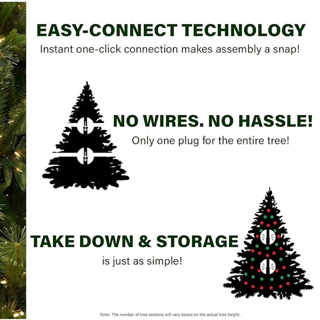 Christmas Tree with White Incandescent Smart Lights and Stand