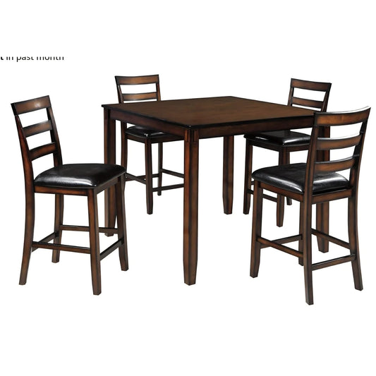 Signature Design by Ashley Coviar 5 Piece Counter Height Dining Set, Includes Table & 4 Barstools,