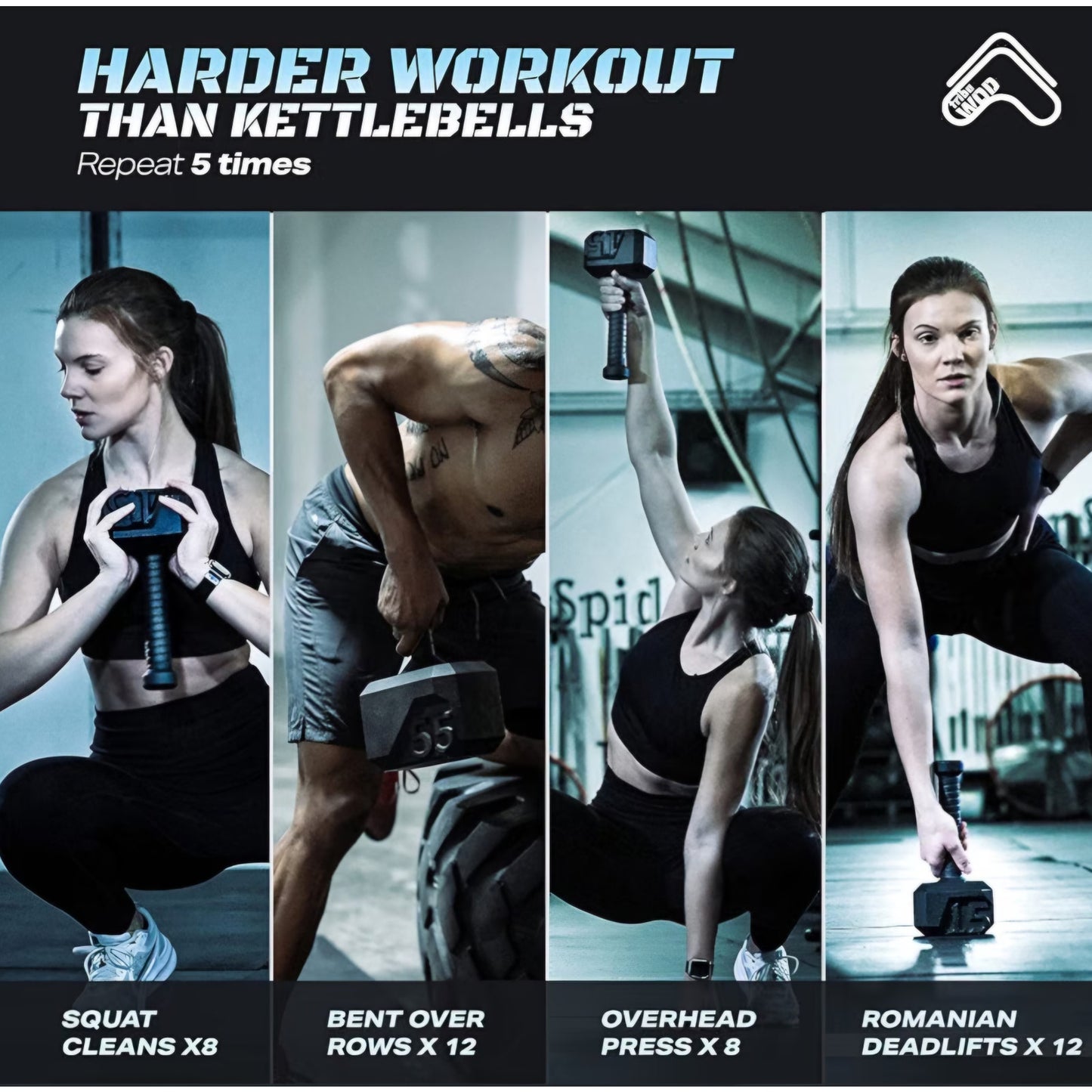 Tribe WOD Hammer 70lb + Adjustable | Cross Training Workout Equipment for Muscle Building