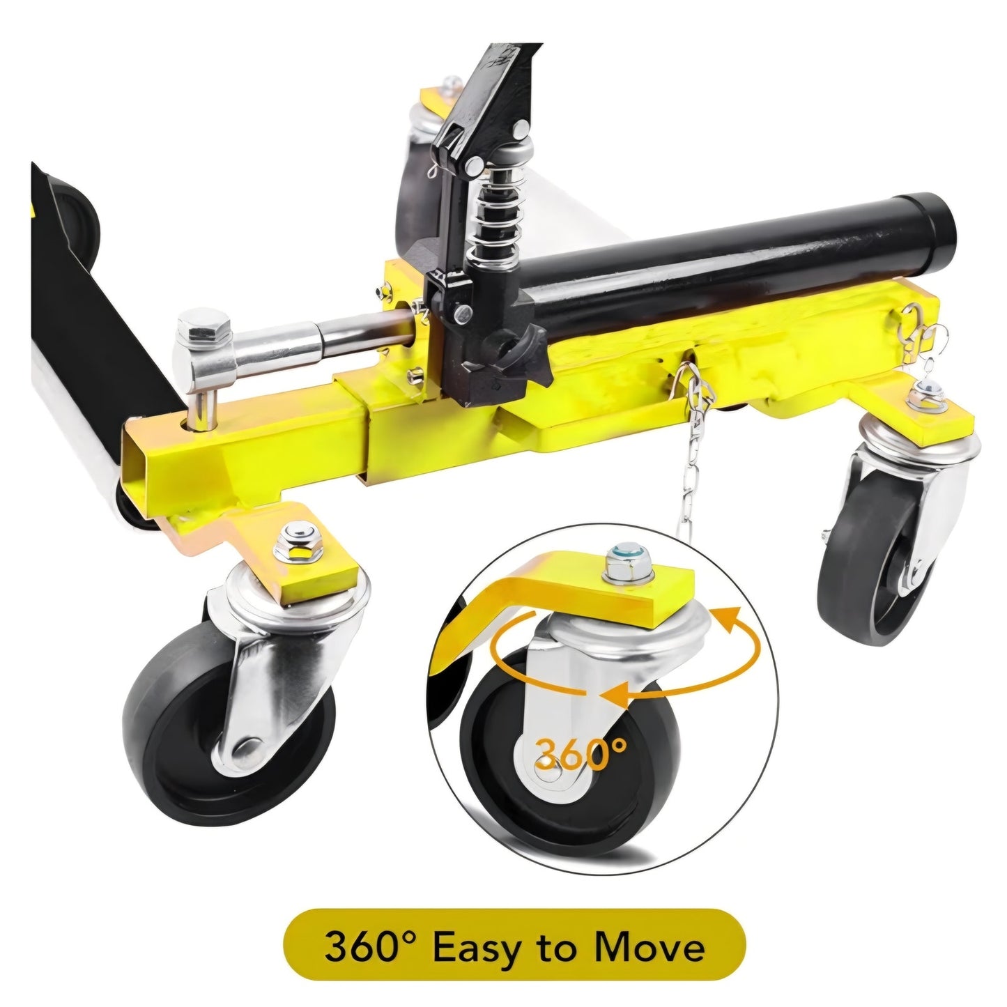 4 Pcs Car Wheel Dolly with Hydraulic Tire Jack, 1500 LBS Capacity Trailer Dolly
