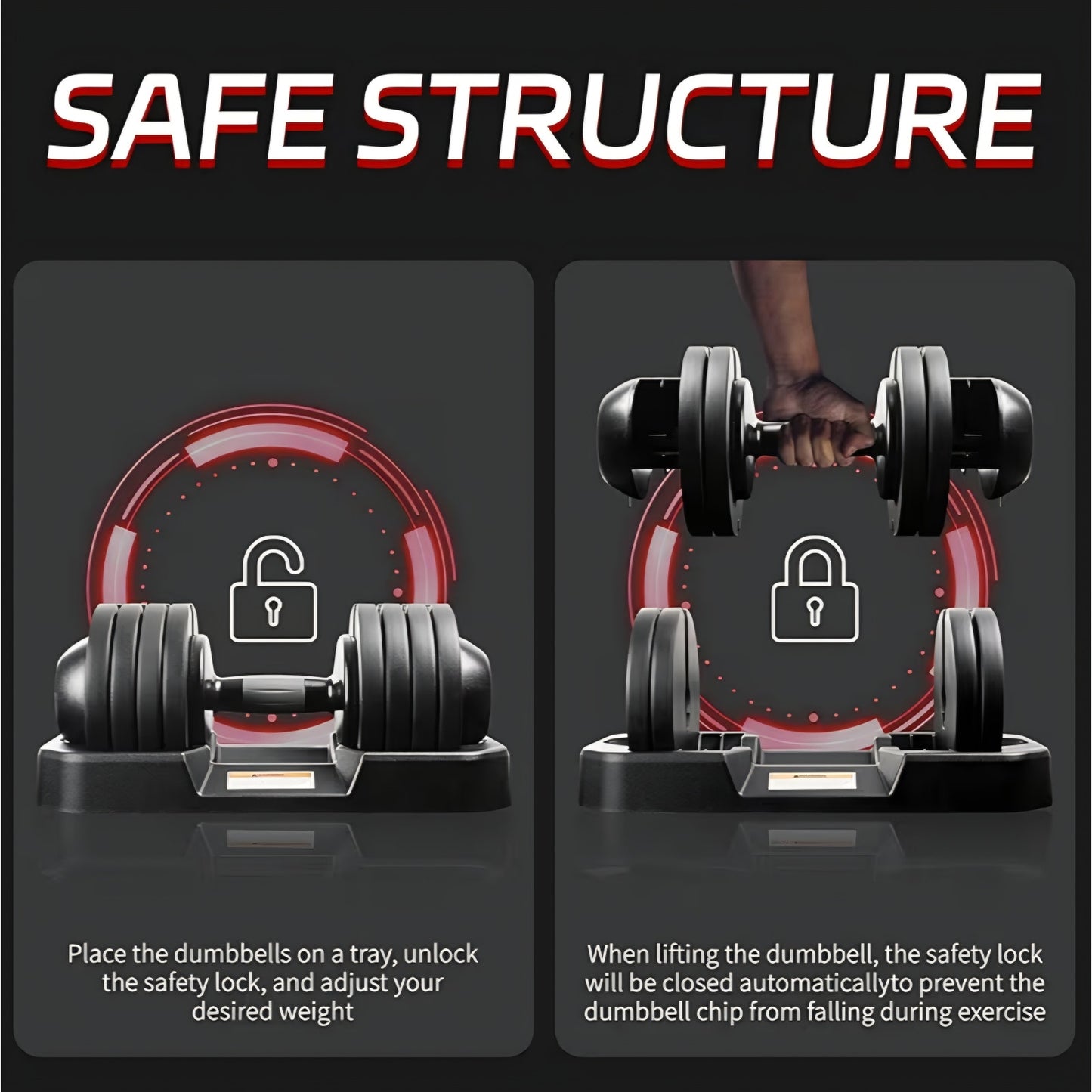 52LBS Single Adjustable Dumbbell Premium Rubber Coated