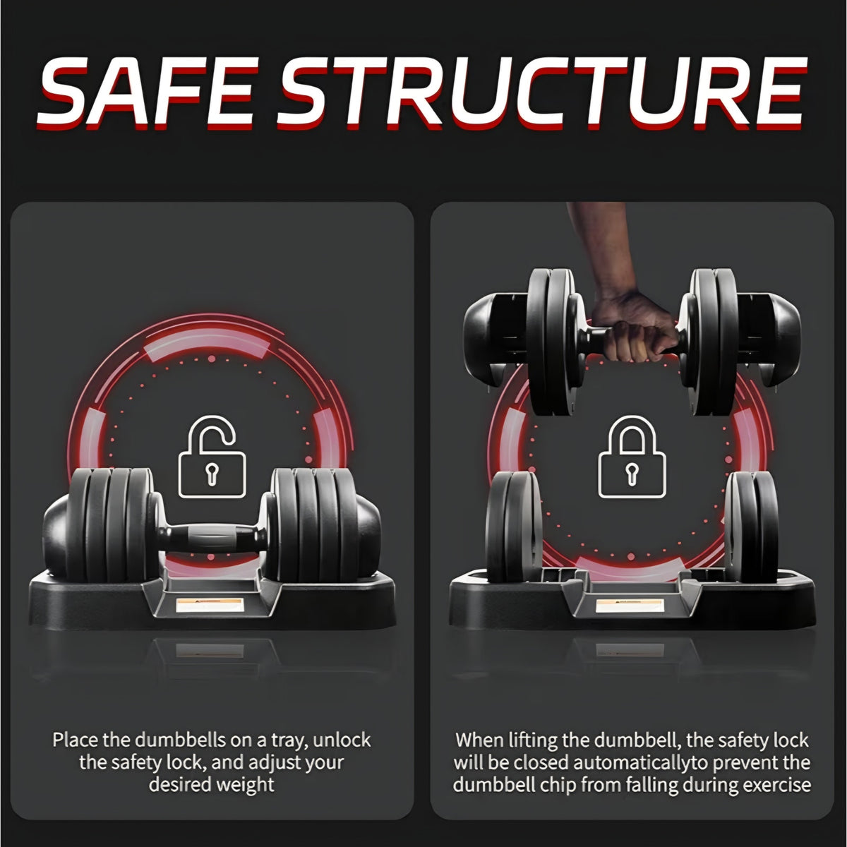 52LBS Single Adjustable Dumbbell Premium Rubber Coated