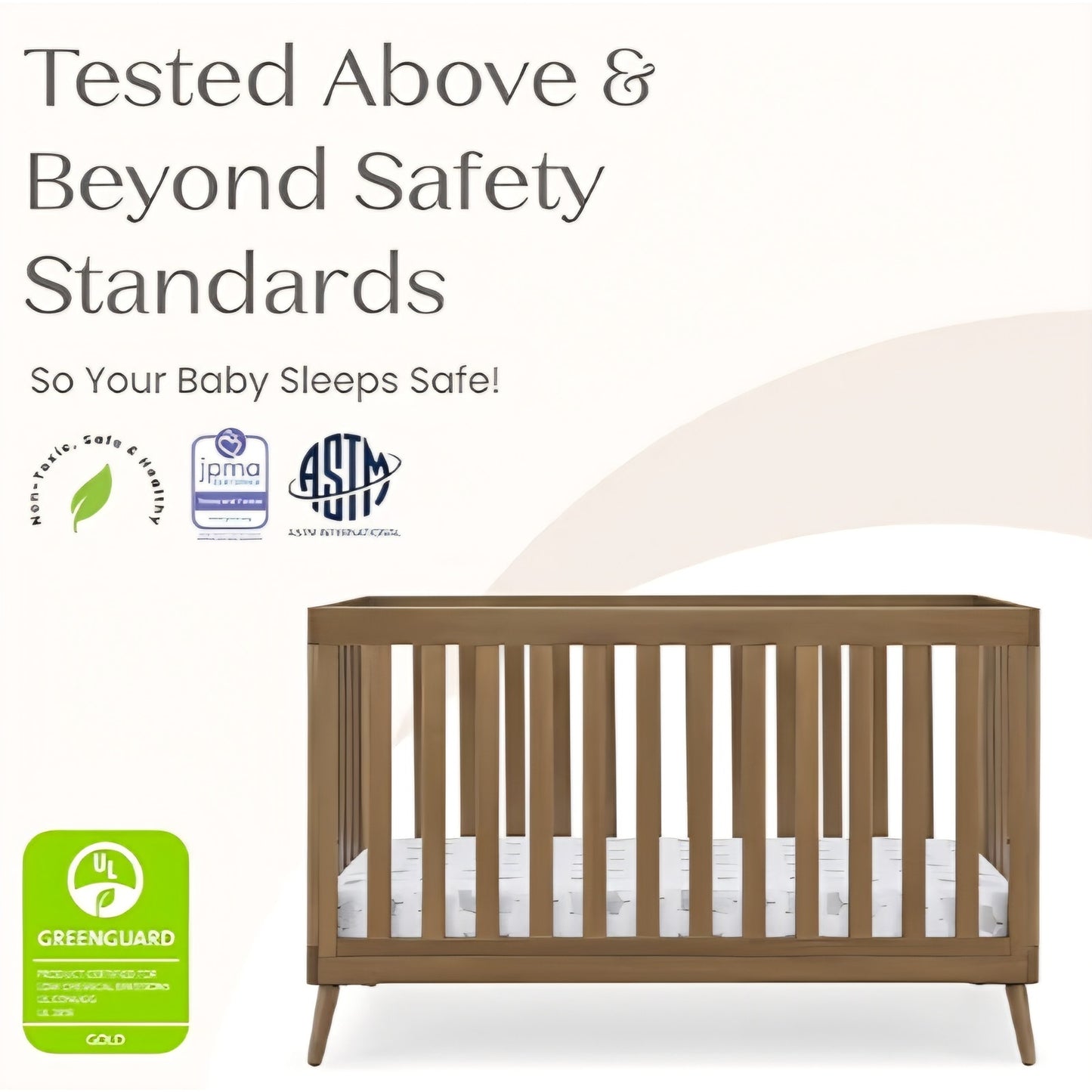 Delta Children Essex 4-in-1 Convertible Crib - Greenguard Gold Certified, Chestnut