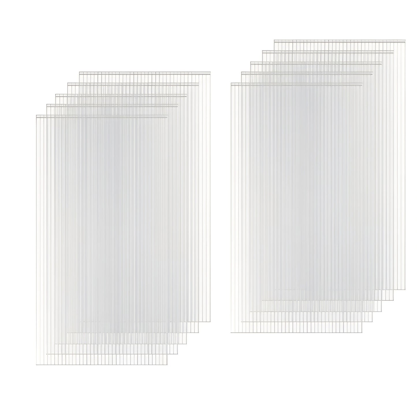 6 Pack Polycarbonate Greenhouse Panels, 8' x 4' x 0.24'' Twin-Wall Polycarbonate Sheets