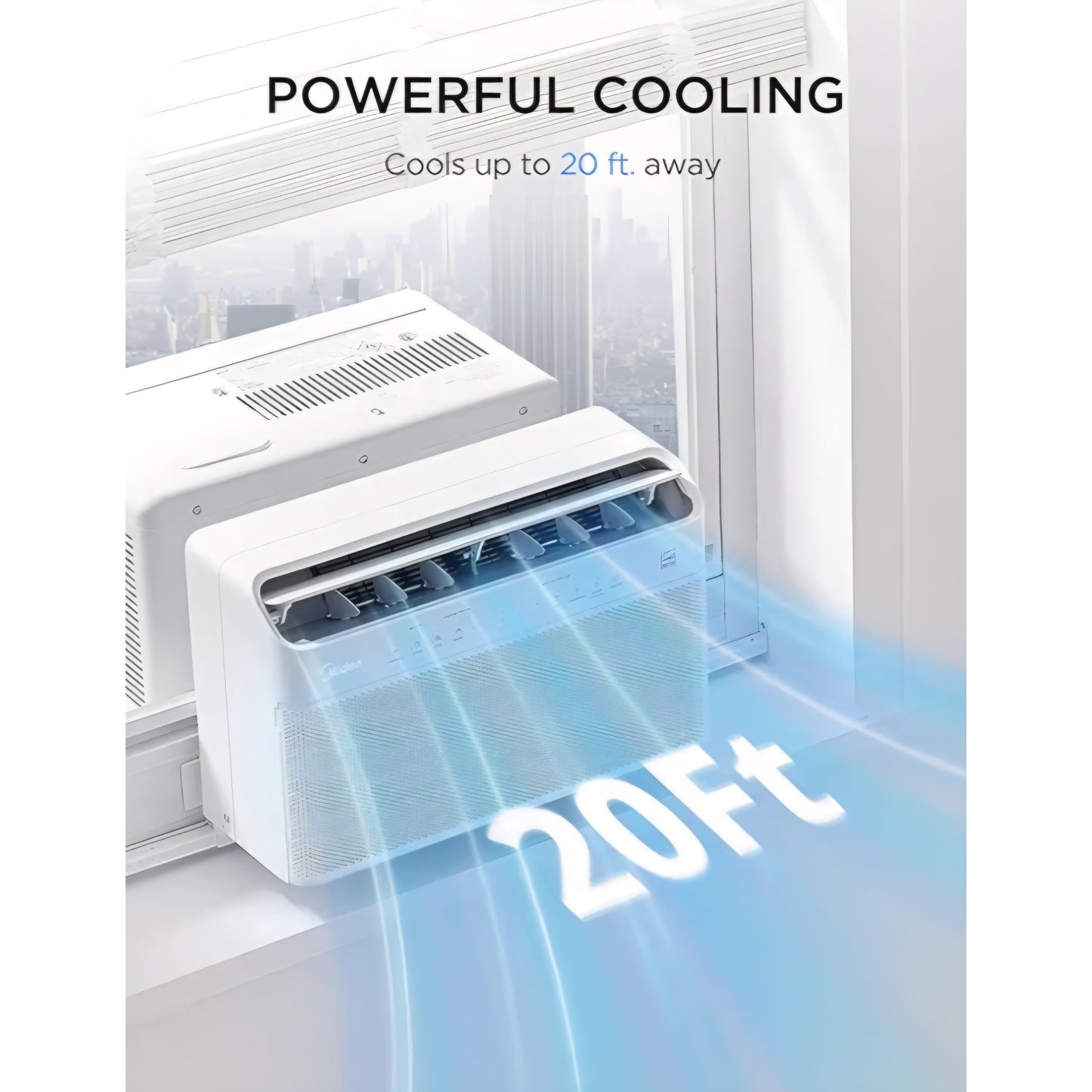 Midea 12,000 BTU U Shaped Smart Inverter Window Air Conditioner - Cools 550 Sq Ft