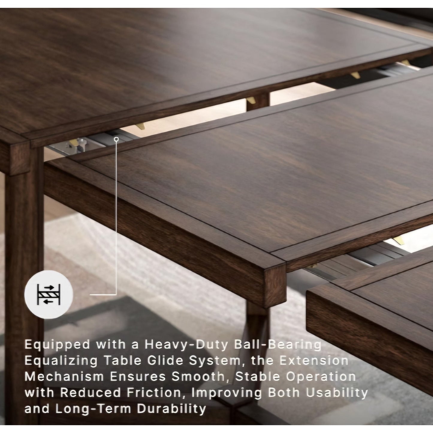 Seats 8 Signature Design by Ashley Yingden 1-Piece Extendable Dining Table, Brown