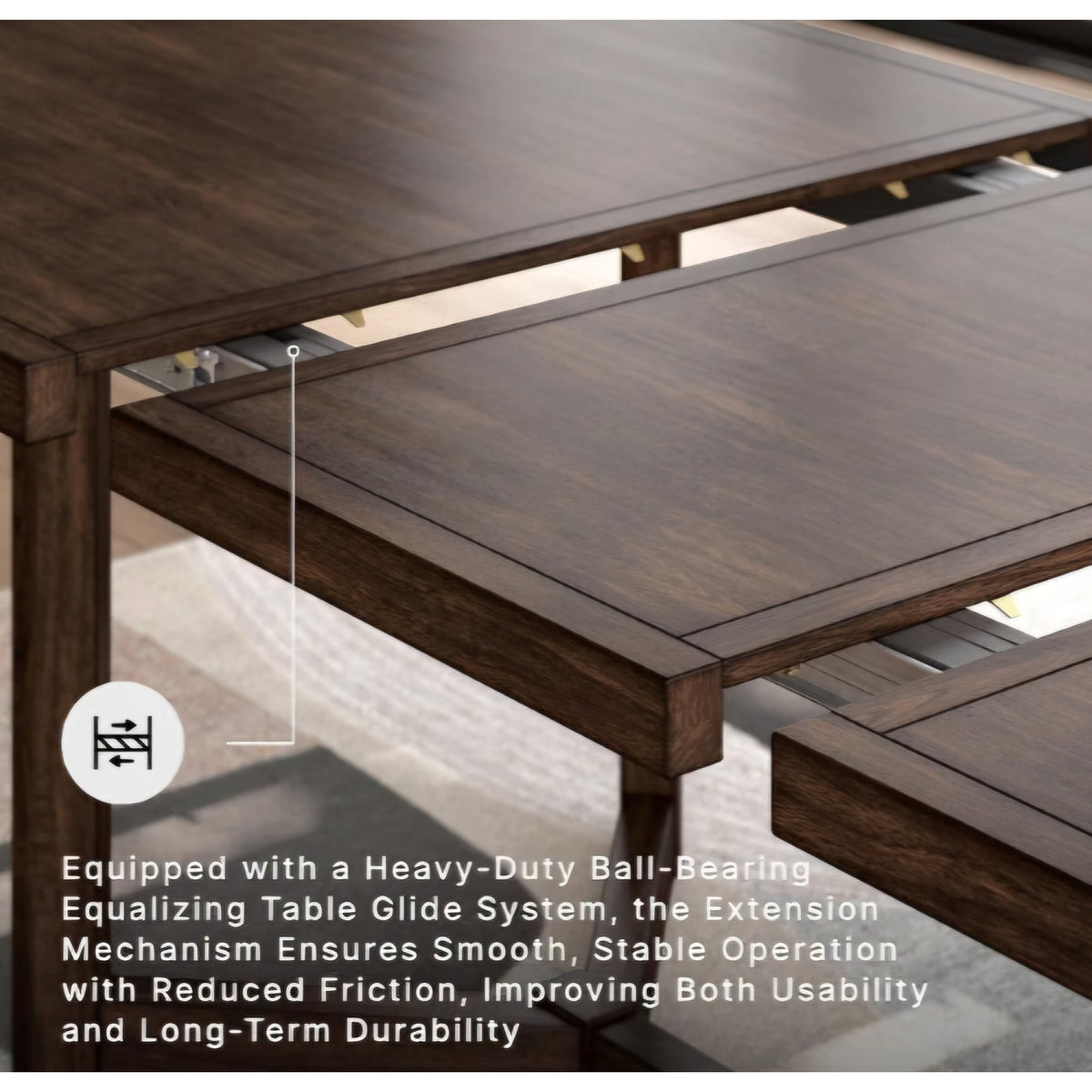 Seats 8 Signature Design by Ashley Yingden 1-Piece Extendable Dining Table, Brown