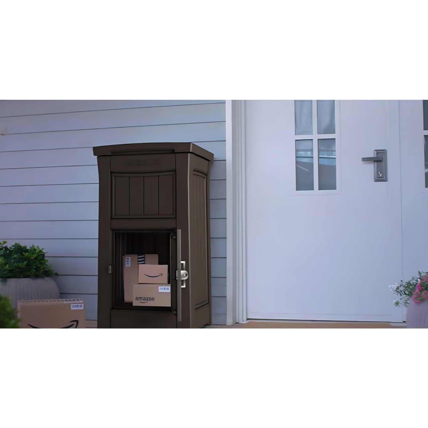 Keter Delivery Box for Porch with Lockable Secure Storage Compartment to Keep Packages Safe
