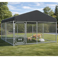 COMHOMA 10×10FT Outdoor Dog Kennel withAdjustable Bowls Feeder Heavy Duty Extra-Large Dog Enclosure