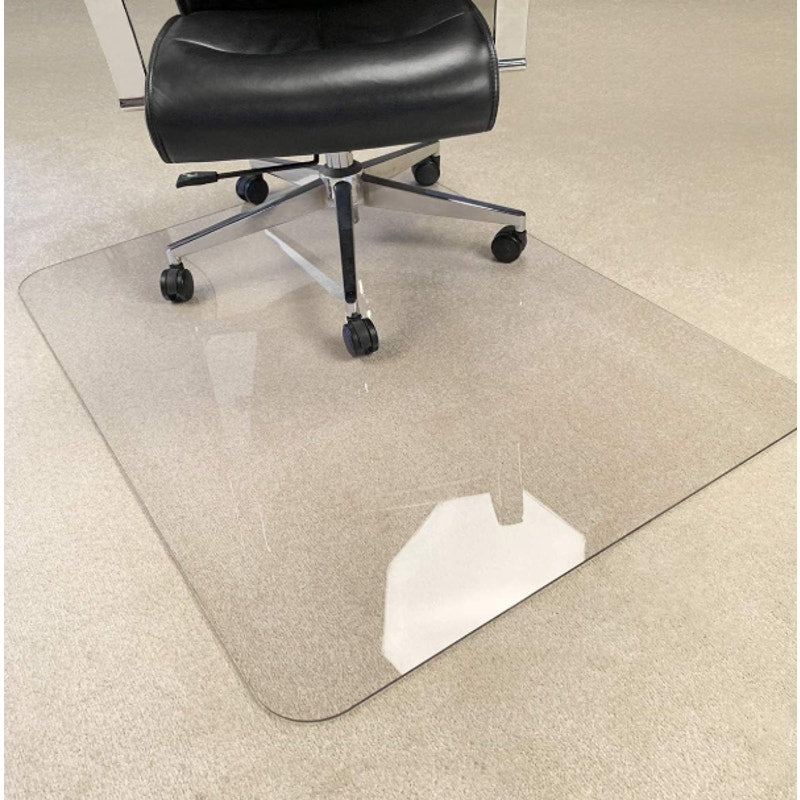Crystal Clear 1/5" Thick 47" x 40" Heavy Duty Hard Chair Mat, Can be Used on Carpet or Hard Floor