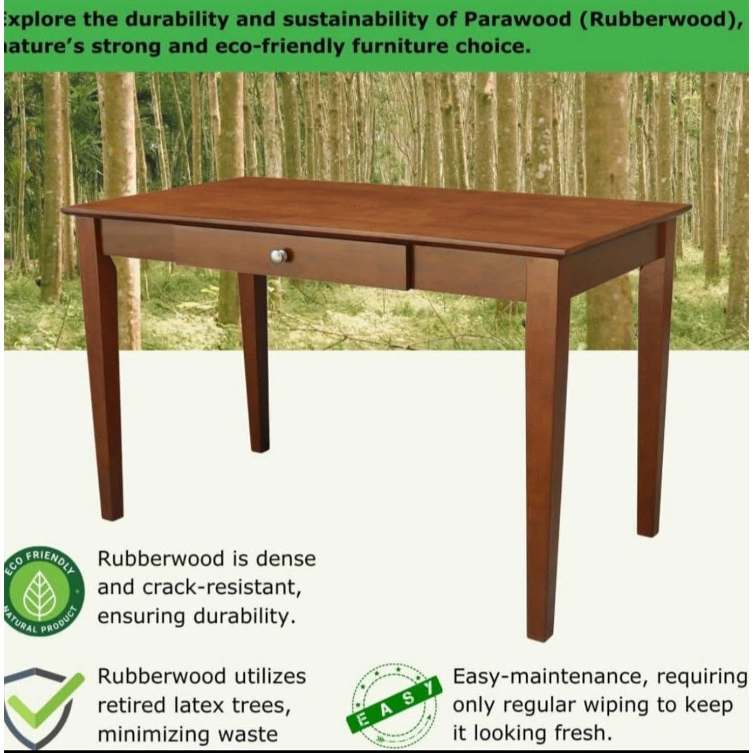 165 obo IC International Concepts, Writing Desk With Drawer, Solid Wood, Real Parawood, 48" W x 26" D x 30"