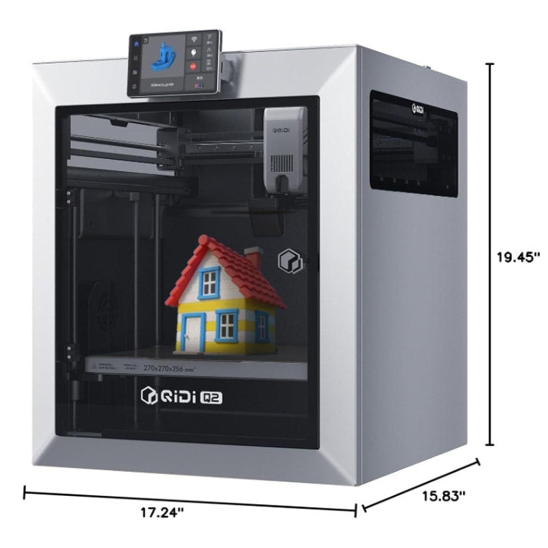 QIDI Q2 3D Printer, 65℃ Heated Chamber and 370℃ Nozzle Unlock PPS-CF ultra air filtration