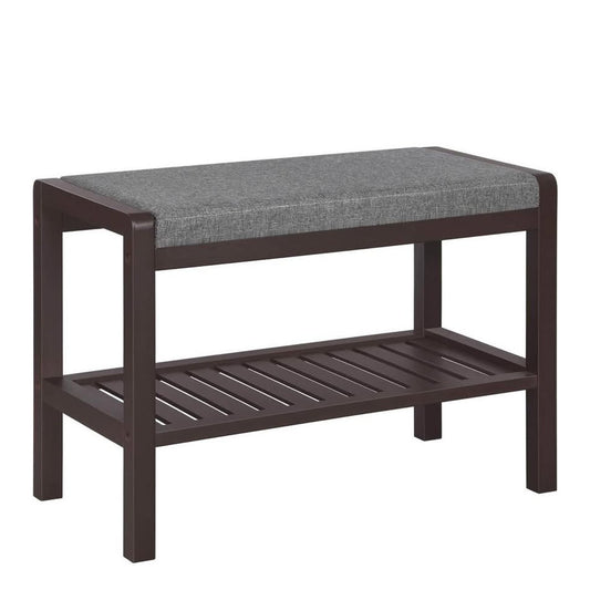 SONGMICS Shoe Rack Bench with Cushion Upholstered Padded Seat, Storage Shelf, Shoe Organizer, Holds
