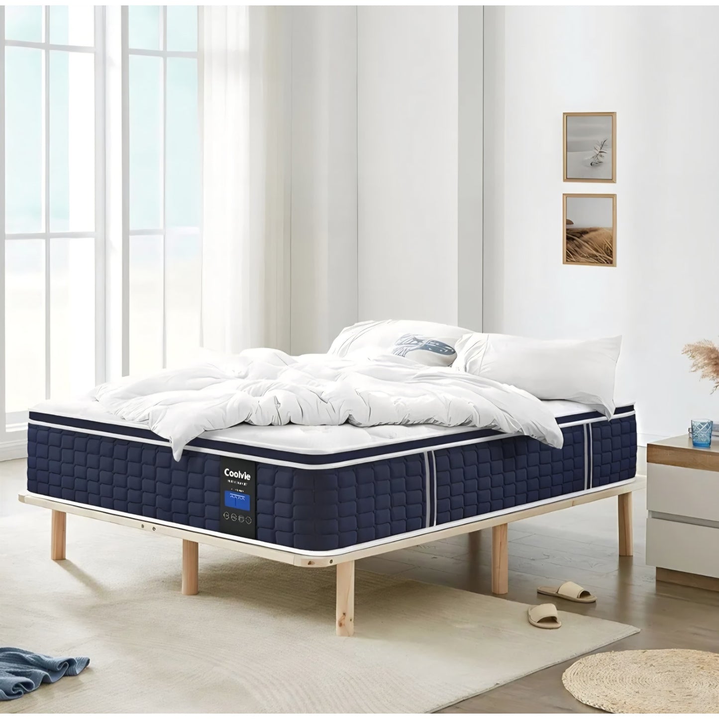 Coolvie 14 Inch King Mattress, Medium Plush Gel Memory Foam Mattress Hybrid, Double Cooling King