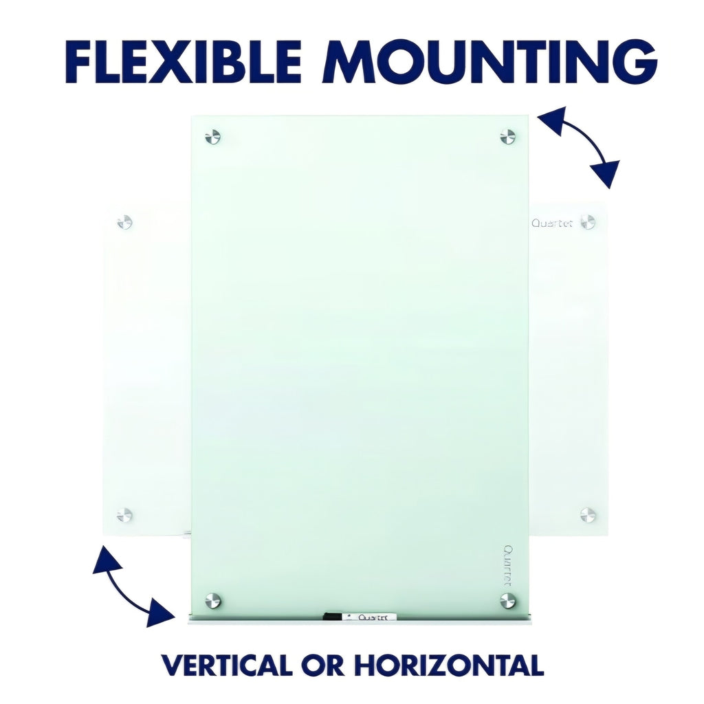 Quartet Whiteboard, Glass Dry Erase Board, Magnetic, 6' x 4', Infinity Frameless Mounting, White Su