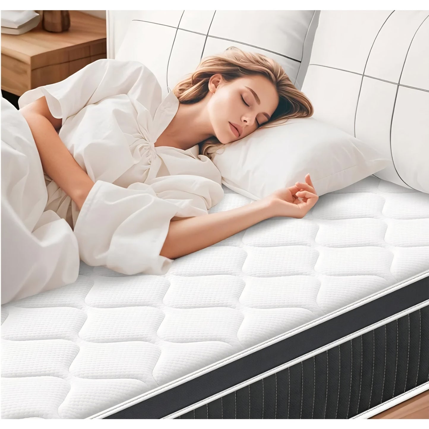 King Mattress 14 Inch, Strengthened King Size Hybrid Mattresses in a Box with Gel Memory Foam