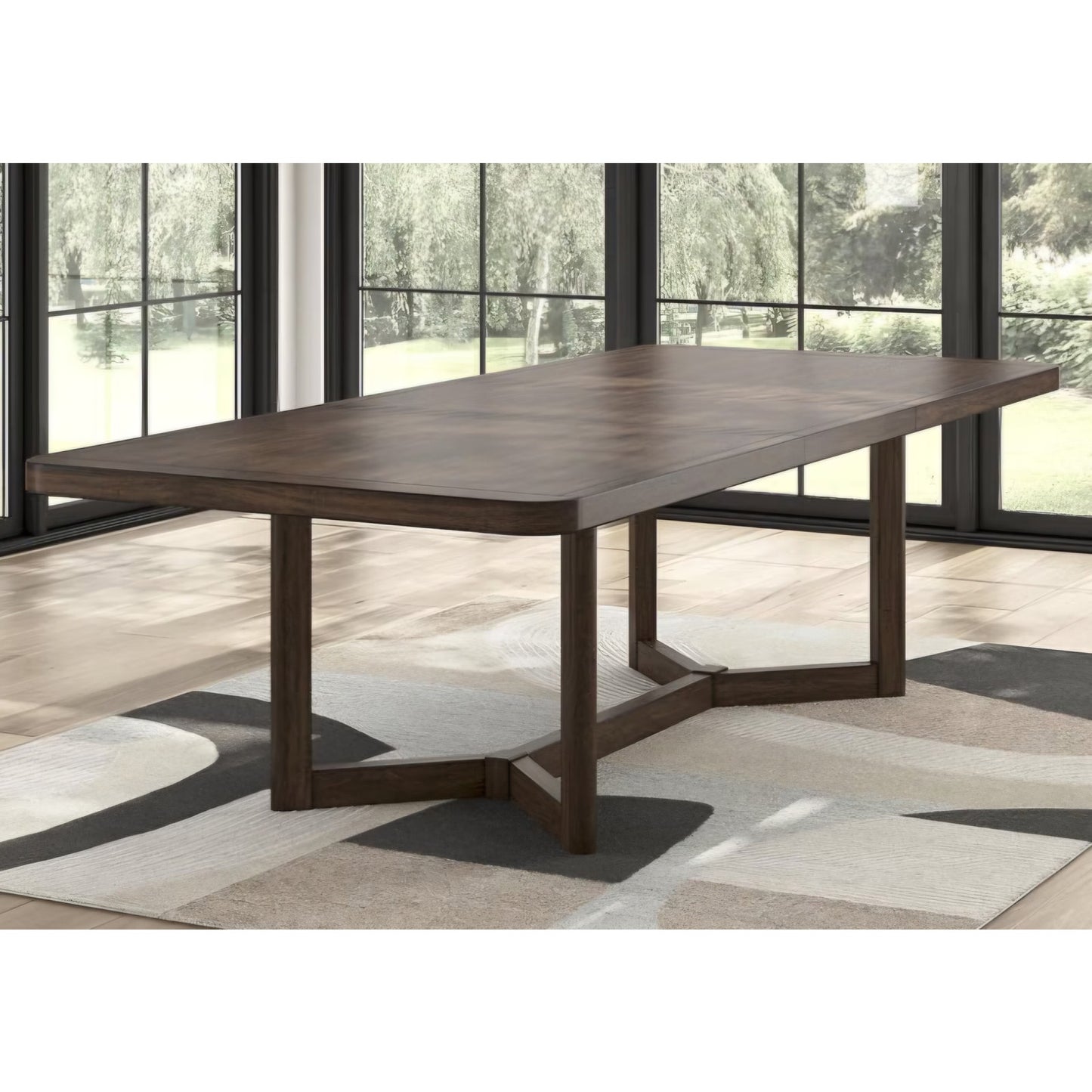 Seats 8 Signature Design by Ashley Yingden 1-Piece Extendable Dining Table, Brown