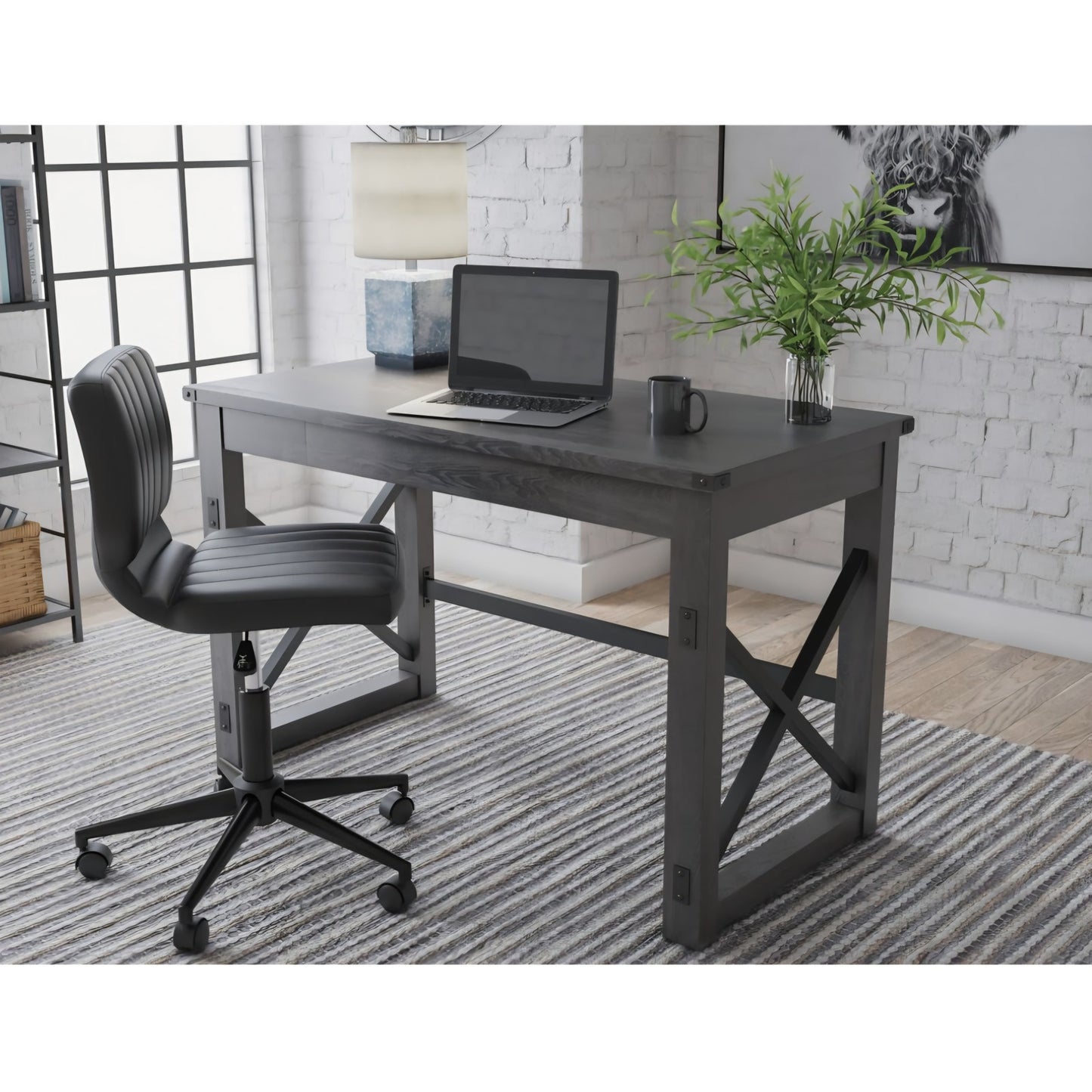 Freedan 48" Home Office Desk in Grayish Brown by Ashley