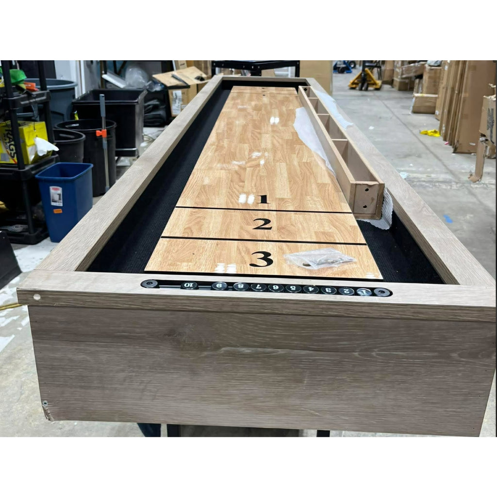 American Legend LED Shuffleboard with Buffet Top - Modern Style - Light Up LED Rails