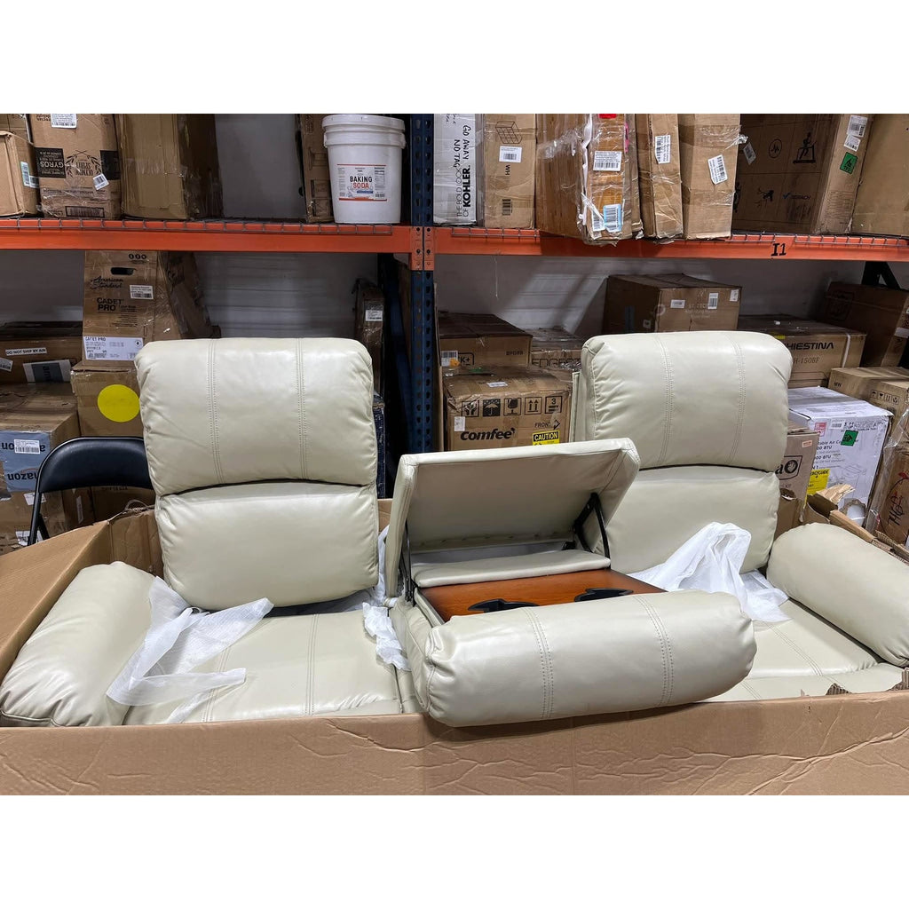 Manual Recliner Sofa, Luxury 3 Seat Reclining Sofa, Recliner Couch with Cup Holders & Coffee Table
