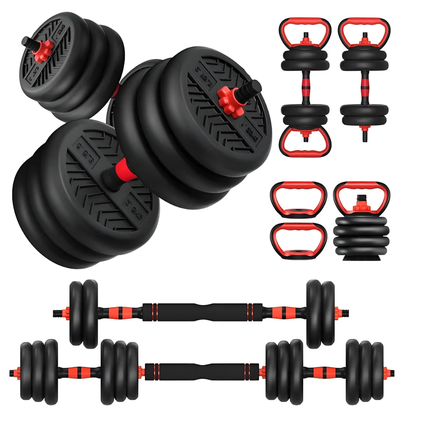 Adjustable Dumbbell, 20/30/40/60/80lbs Dumbbells Set, 4-in-1 Free Weights for Women/Men Workout