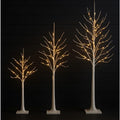 Nearly Natural Pre-Lit Artificial White Birch Trees with LED Lights - Set of 3 (4ft, 6ft, 8ft)