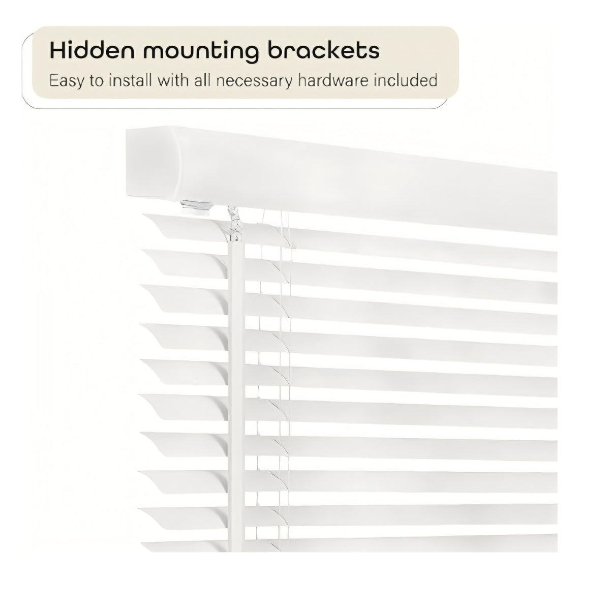 Cordless Light Filtering Mini Blind - 71 Inch Width, 64 Inch Length, 1" Slat Size - Pearl White