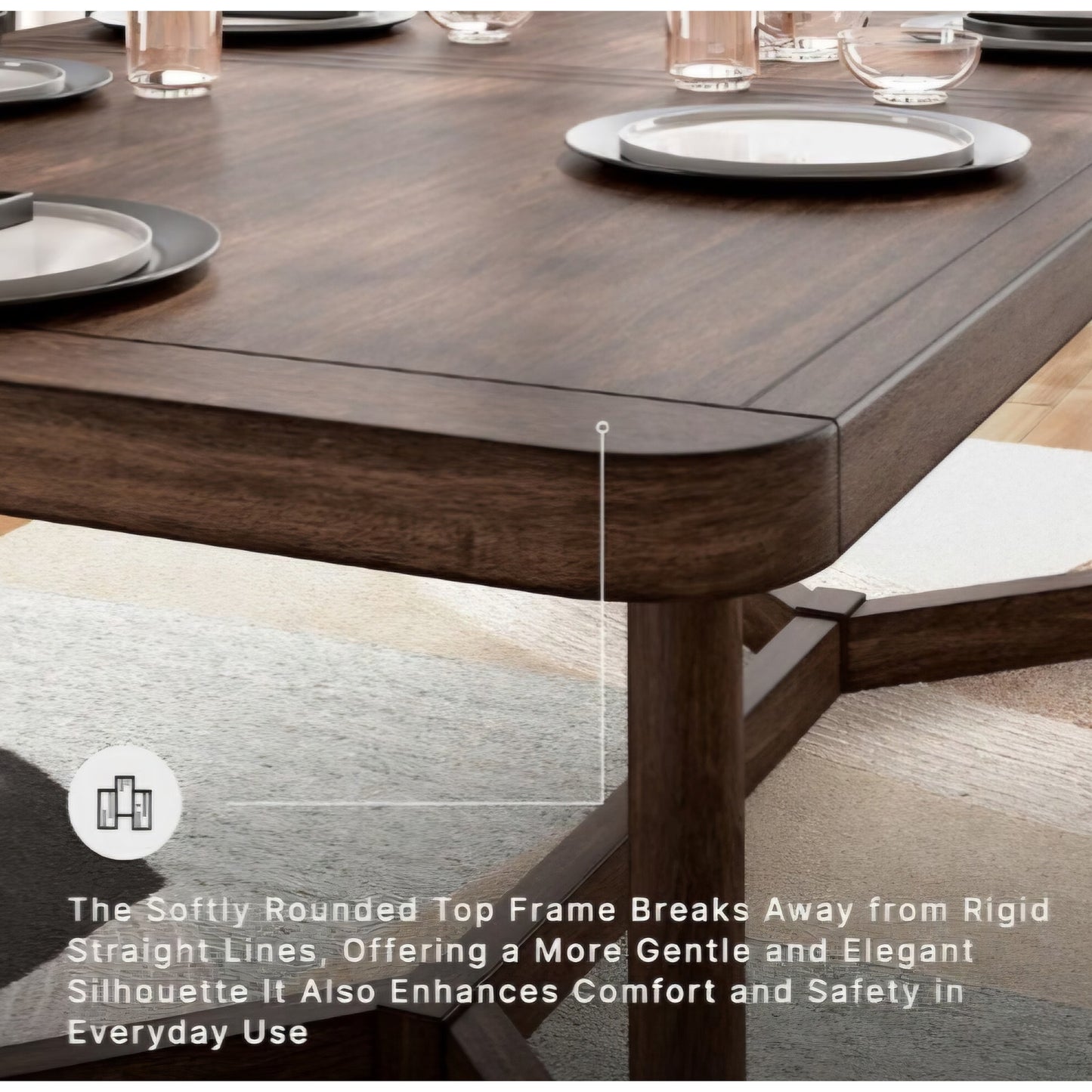 Seats 8 Signature Design by Ashley Yingden 1-Piece Extendable Dining Table, Brown