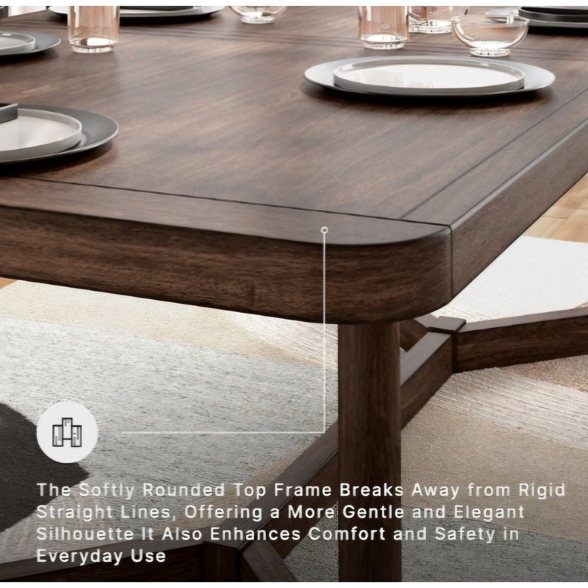 Seats 8 Signature Design by Ashley Yingden 1-Piece Extendable Dining Table, Brown