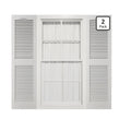 12"W x 31"H Mid-America Vinyl,Standard Size Cathedral Top Center Mullion, Open Louver Shutter white