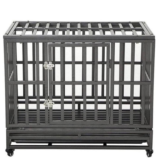 LUCKUP 38 Inch Heavy Duty Dog Cage Metal Kennel and Crate for Large Dogs,Easy to Assemble Pet Plaype
