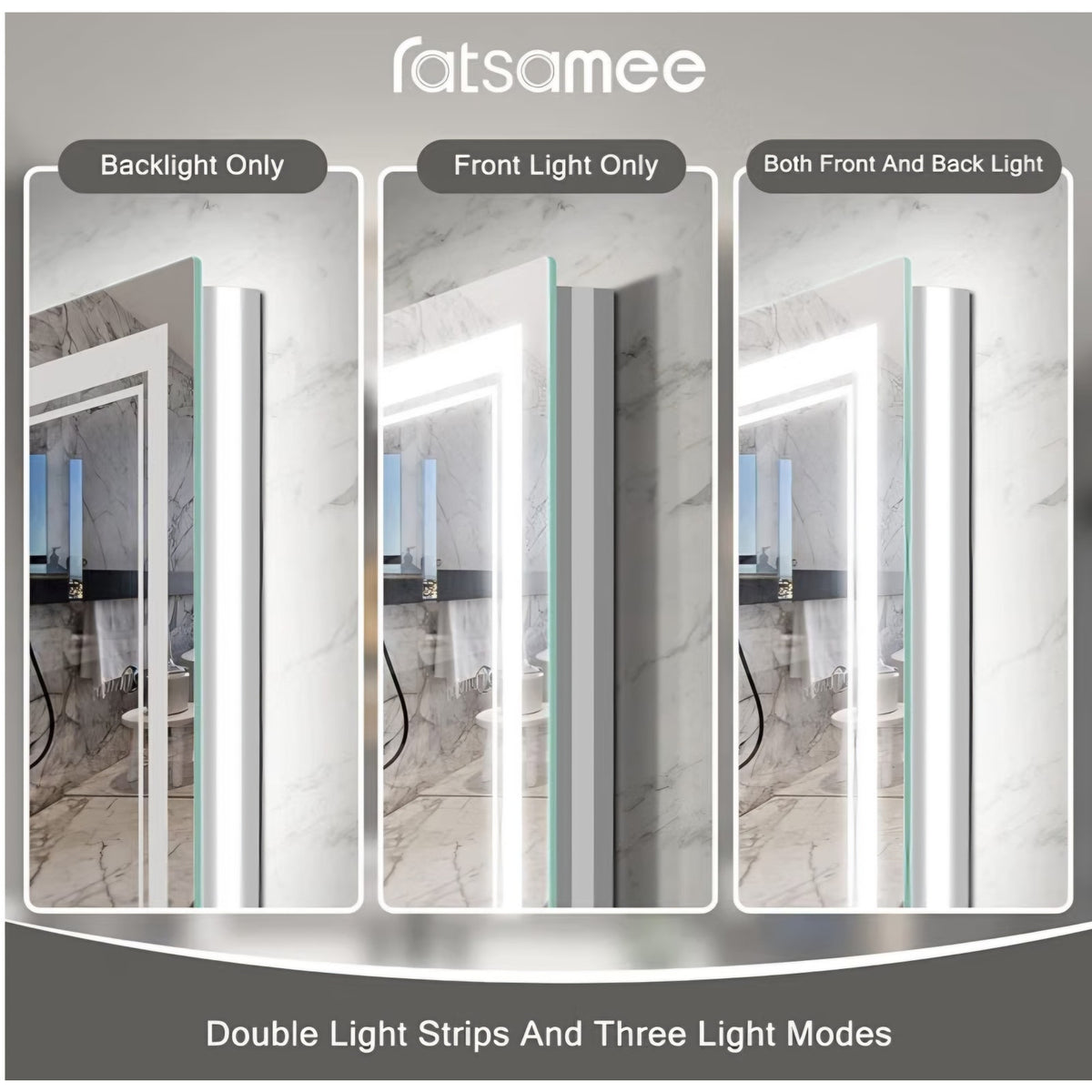 60x36 Inch Led Mirror for Bathroom with Front Light and Backlit, Bathroom Mirror with Led Lights