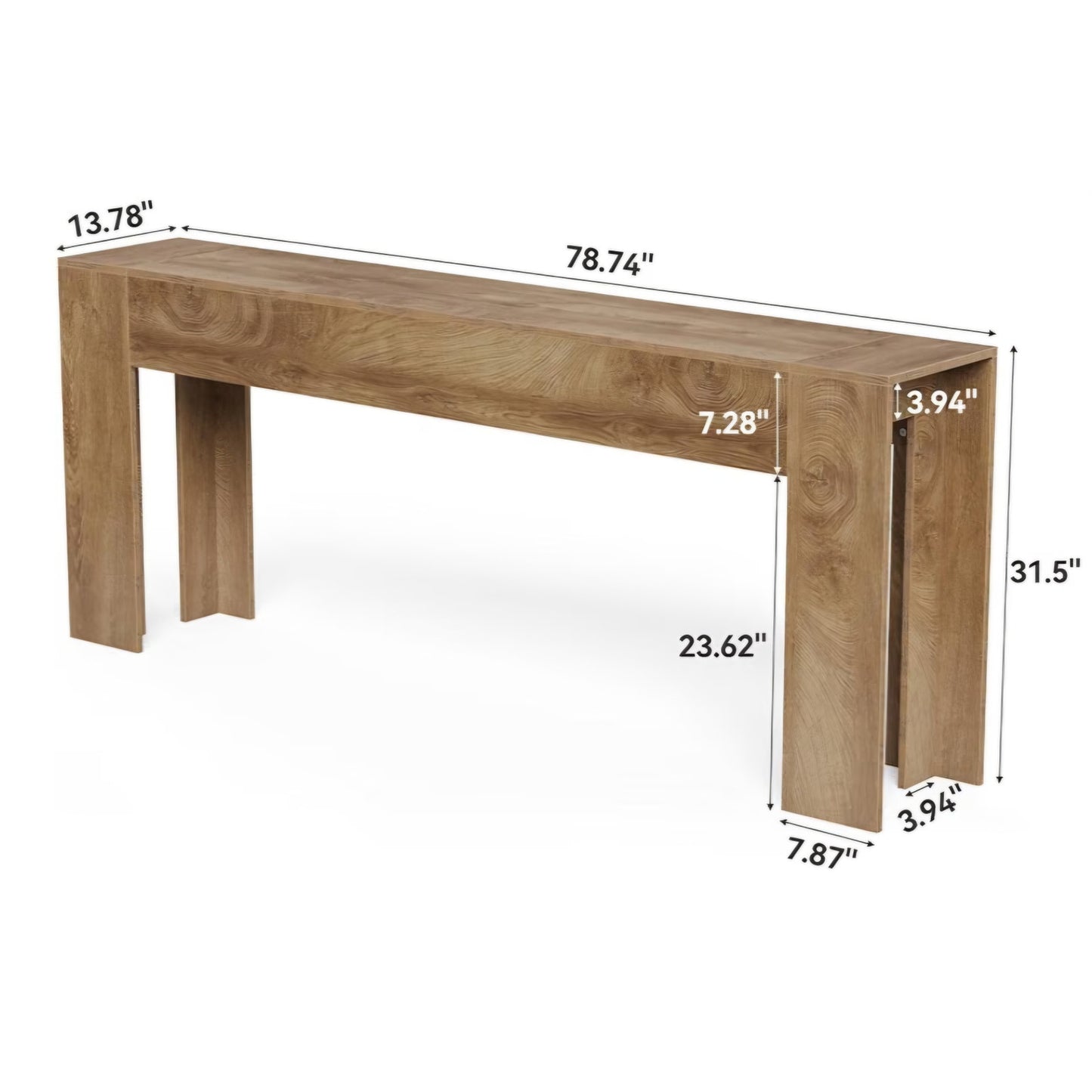 LITTLE TREE 78.74 Inches Extra Long Console Table, Farmhouse Sofa Table Behind Couch