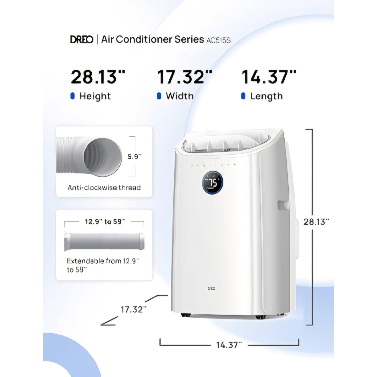 Dreo Portable Air Conditioners, 12000 BTU ASHRAE