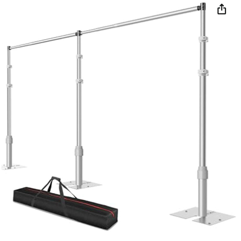 Heavy Duty Backdrop Stand 10x20ft, Pipe and Drape Background Stand Large Size Adjustable Frame