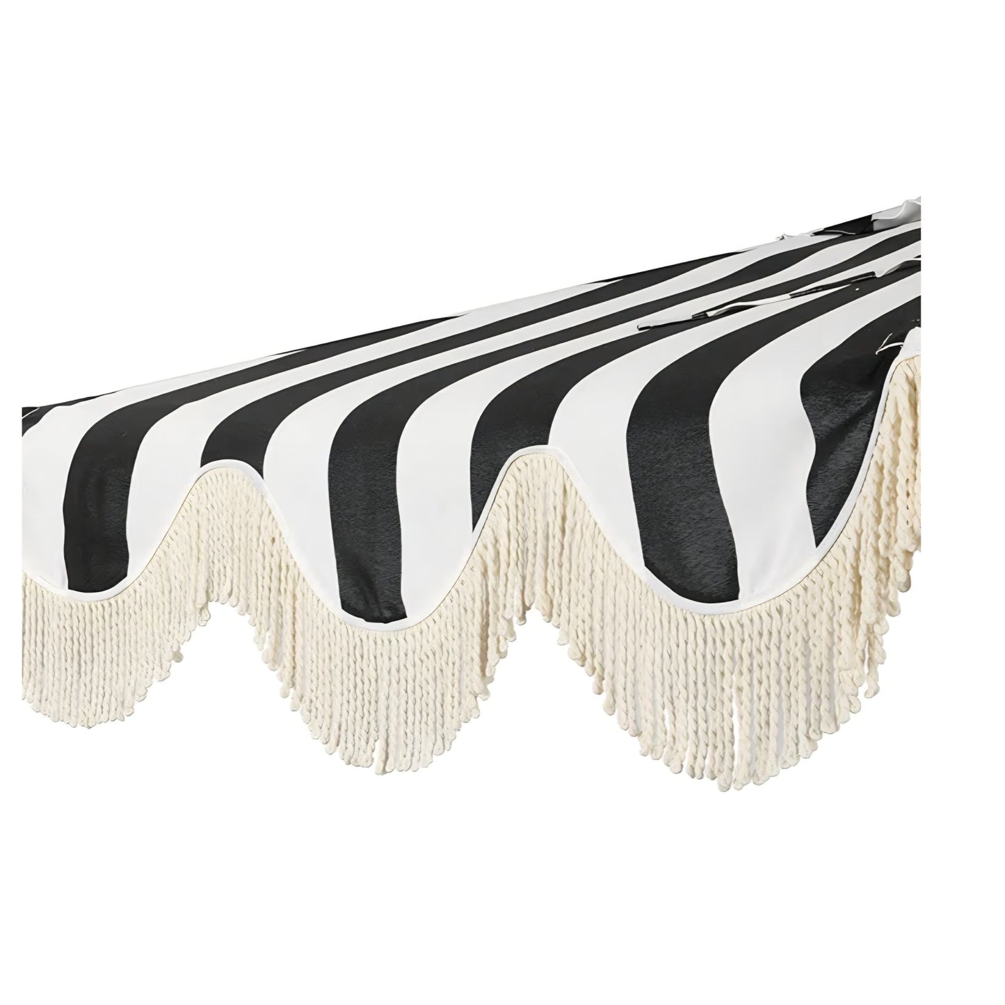 Half Umbrella UMB1201H Beverly 9 ft. Designer Classic Scalloped Fringe Market Patio with Crank