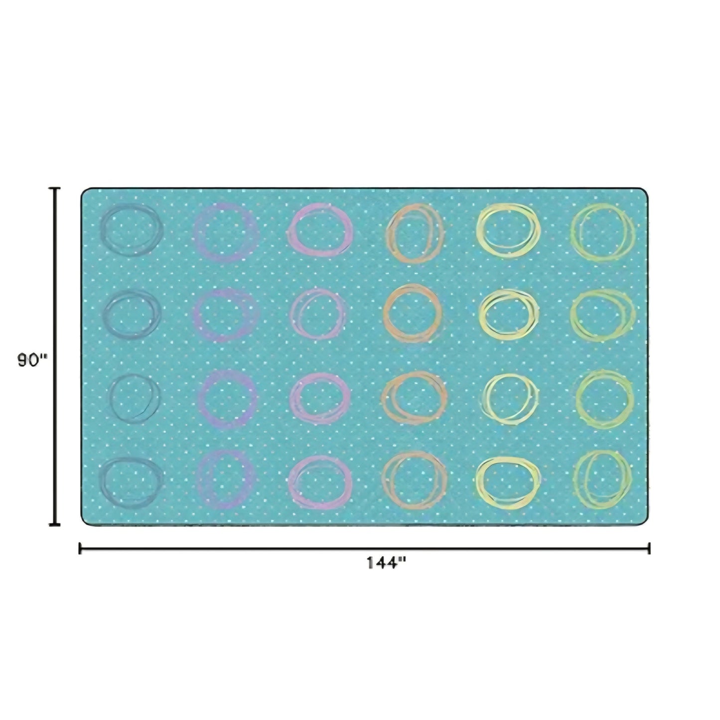 Flagship Carpets Circle Sampler Abstract Classroom Educational Area Rug for Kids and Teachers,