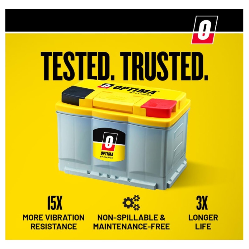OPTIMA® Batteries High Performance DH7 YELLOWTOP® Sealed AGM Battery Dual Purpose Car