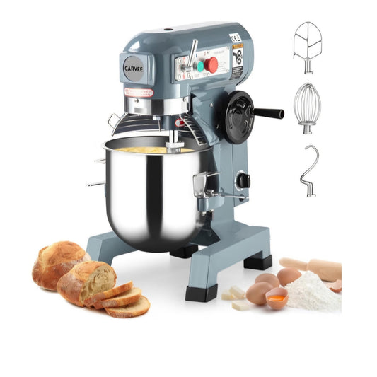 15 QT Commercial Food Mixer - Powerful 600W Motor, 3 Speeds, Stainless Steel Bowl & Attachments