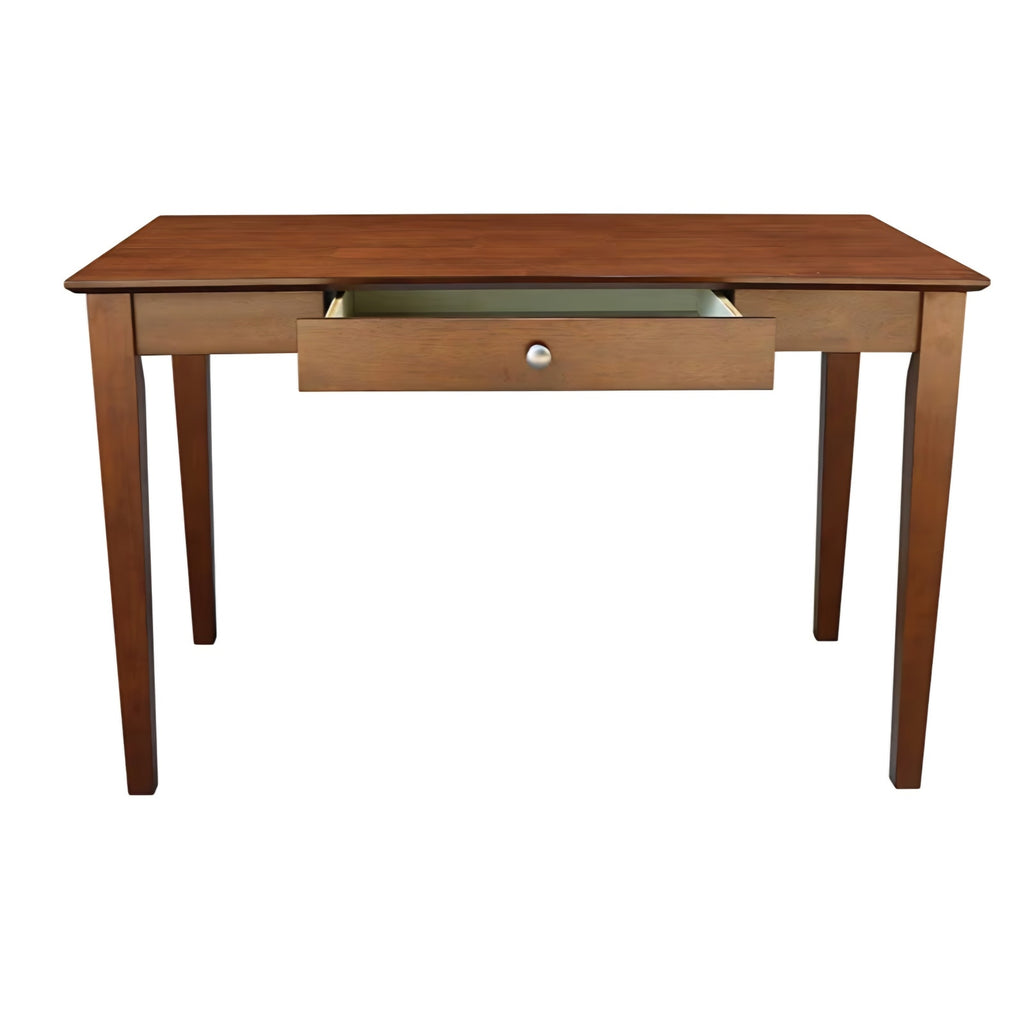 Writing Desk With Drawer, Solid Wood, Real Parawood, 48" W x 26" D x 30" H, Espresso