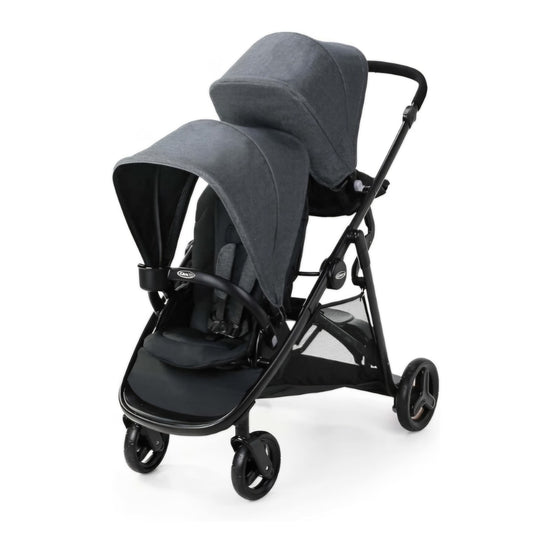 Graco Ready2Grow 2.0 Double Stroller, Twin Baby Stroller Features Bench Seat and Standing Platform