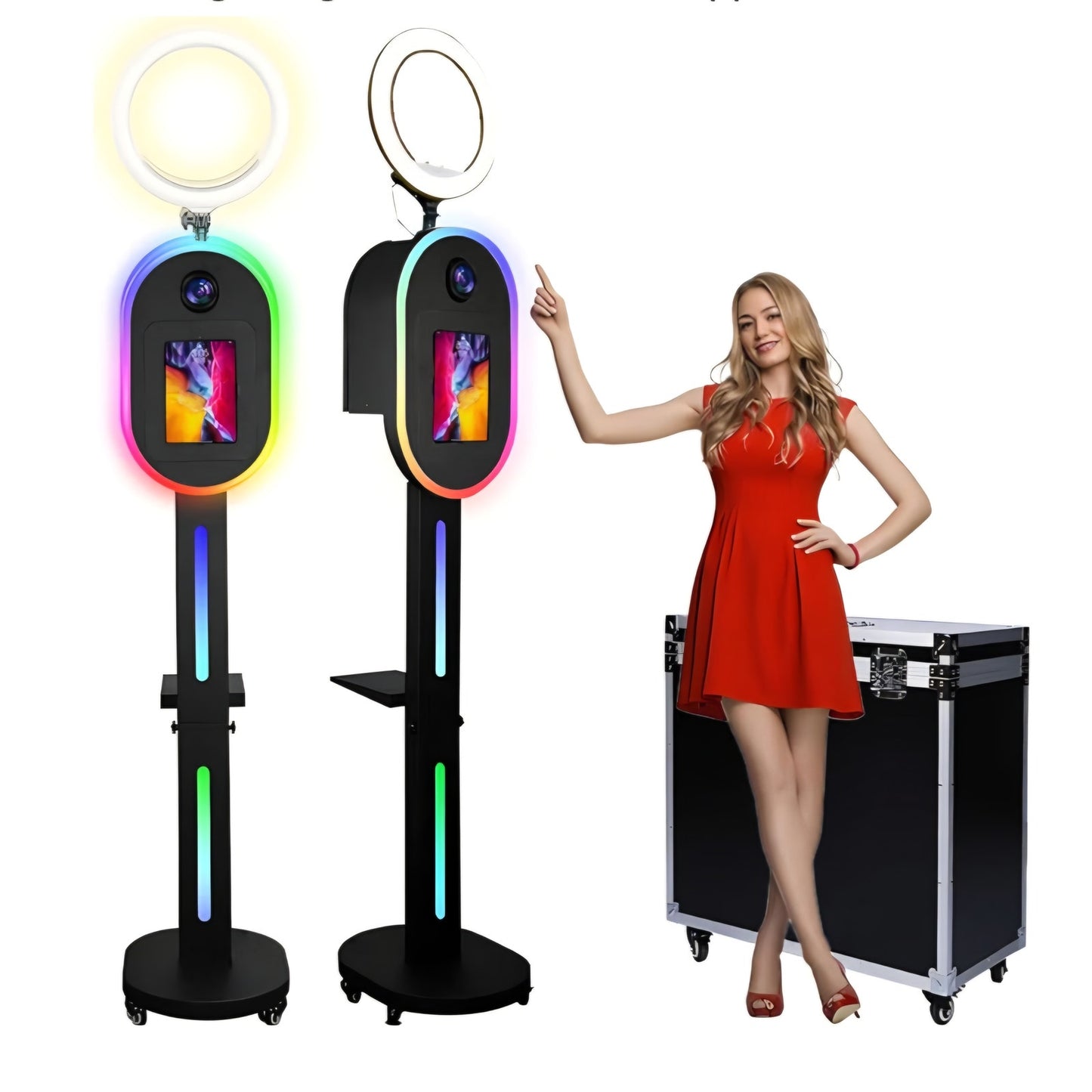 Photo Booth Machine for iPad 10.2" 10.9" 11" 12.9" and Camera,2-in-1 Selfie Station