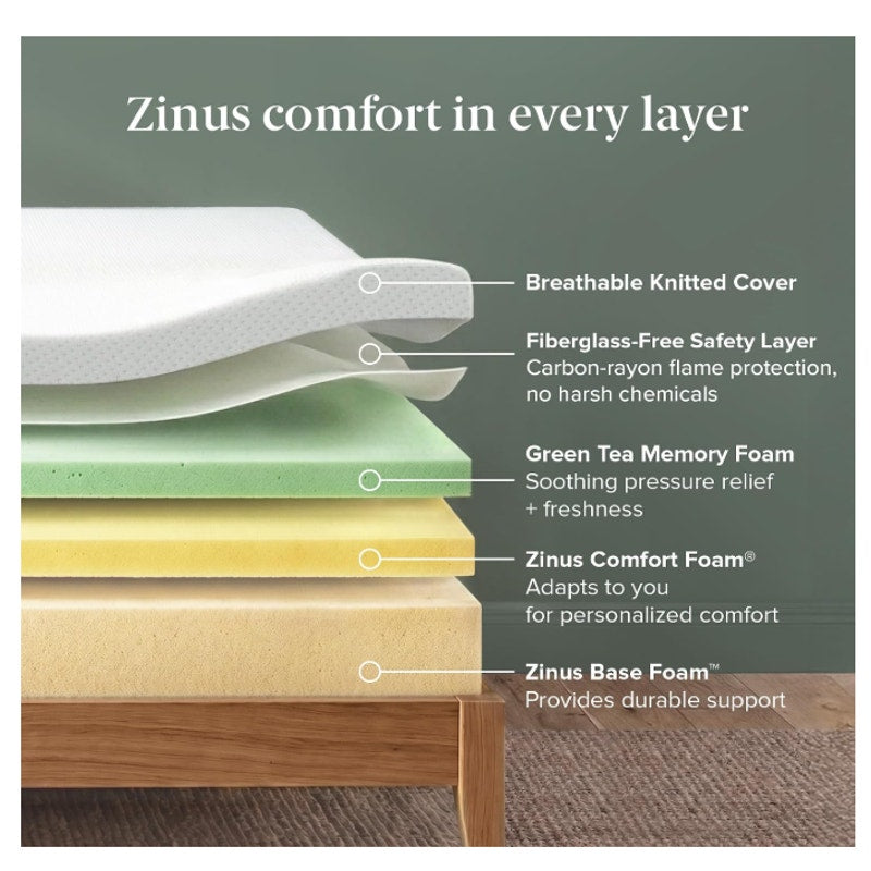 Zinus Memory Foam 8 Inch Green Tea Mattress, Full